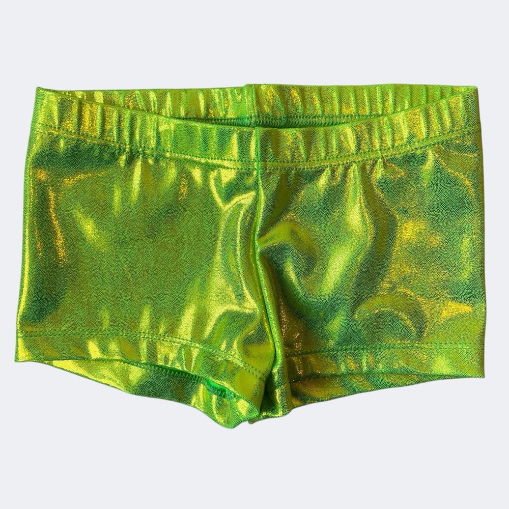 Balera Dancewear Green Metallic Shorts Child 7/8